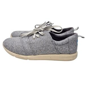 TOMS Del Rey Womens Grey Woven Textile Lace Up Sneakers Shoes Size 9.5